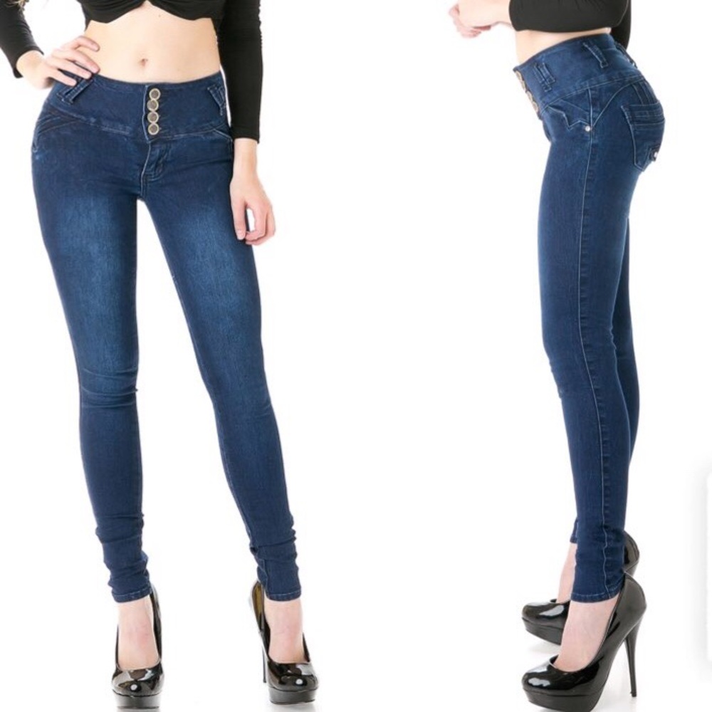 M.Michel Colombian Design Navy Skinny Jeans